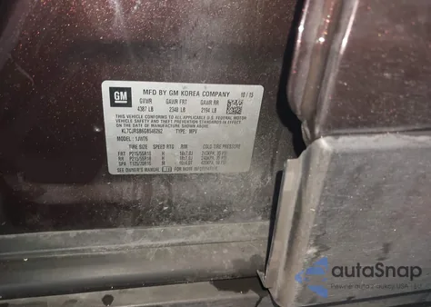 2016 Chevrolet Trax Ltz z USA, uszkodzony, nr VIN KL7CJRSB6GB546262